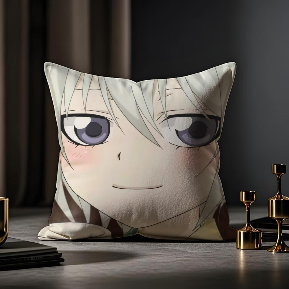 K-Kamisama Hajimemashita Cushion Cover Anti-dustmite Pillowcase Invisible Zipper Silky Short Plush Sofa Cushion Cover