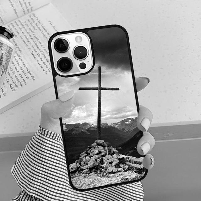 Cross on Bible Christian Catholic phone Case For iPhone 16 15 14 Plus XR XS apple 16 11 12 13 mini Pro Max coque