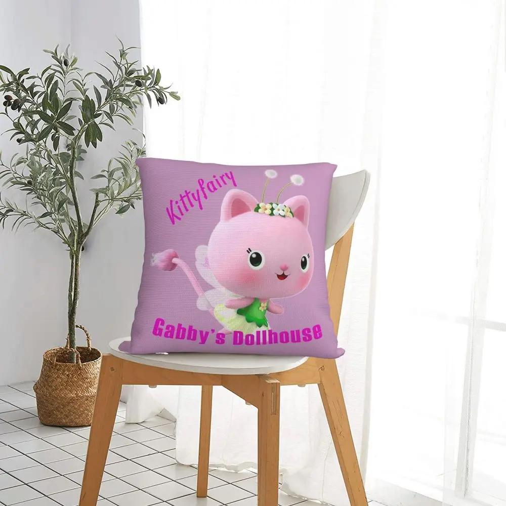 Dollhouse Family Cat Pillowcase Printed Cushion Cover Decorative Cute Kids Throw Pillow Case Cover Living Room Zippered