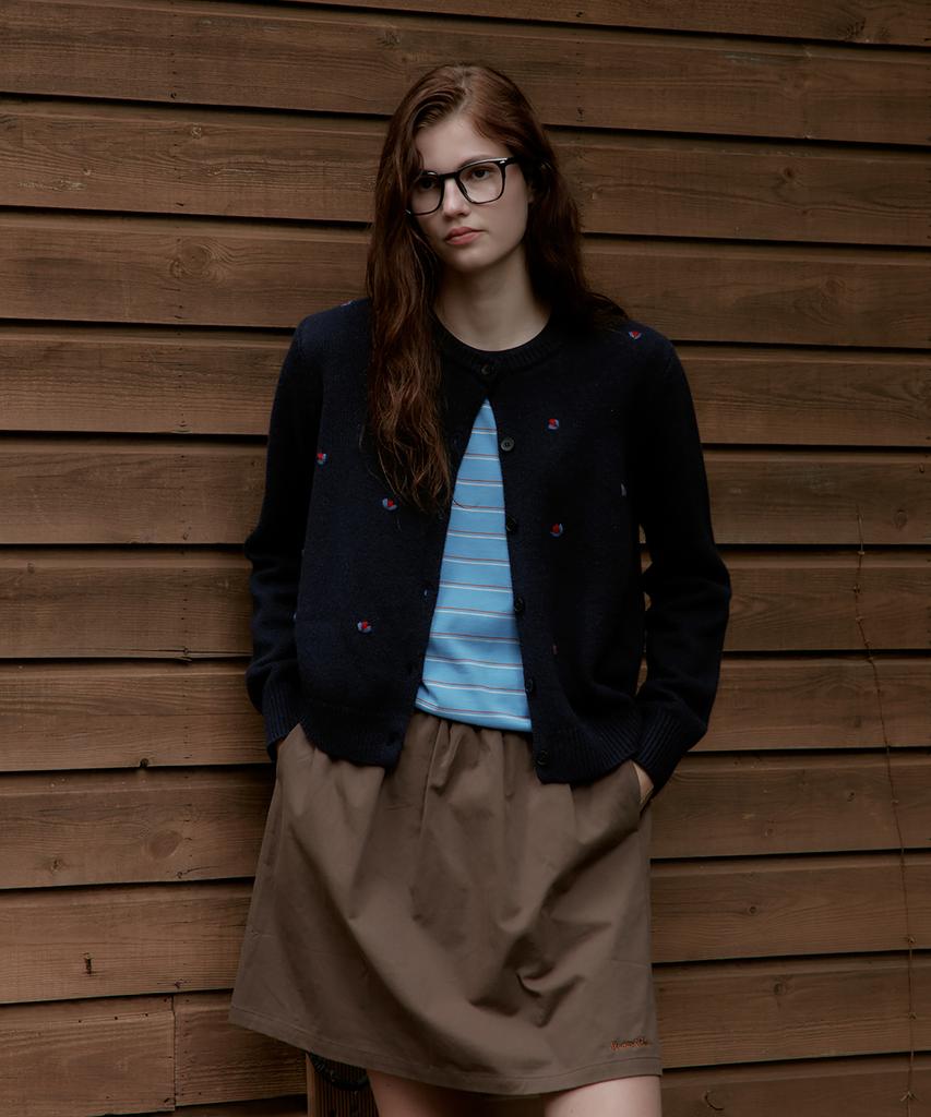 Seutyudioaenpaleukeu Contrast Waist Skirt With Inner Shorts_Brown