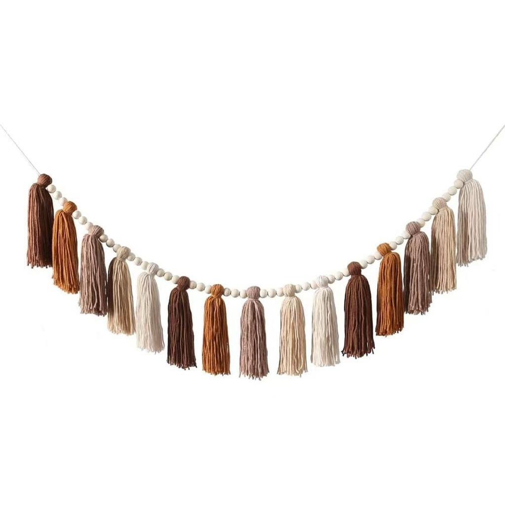 Tassel Garland Decorative Wall Hanging Decoration Boho Wall Hanging Boho Macaron Color Wall Decor For Entryway Party Backdrop