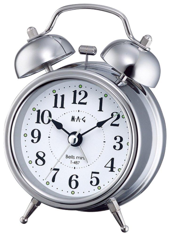 

MAG Alarm Clock Analog Bells Mini Twin Bell Silver Non-Radio T-487S-Z