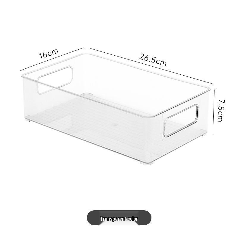 Acrylic Desktop Organizer: Stackable, Transparent, Rectangular Storage Box for Small Items & Cosmetics.