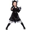 Kids Girls Animals Black Cat Dress Hat Sets Halloween Role Play Dress Up Cosplay Costume
