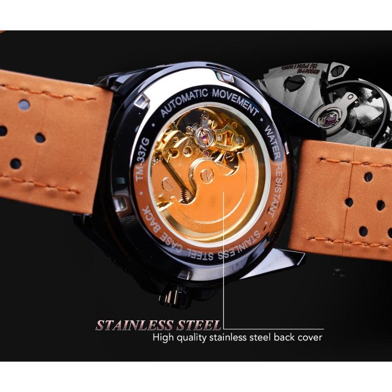 New Top Men's Watch Hollow Men's Automatic Mechanical Watch Casual Sports Belt Watch