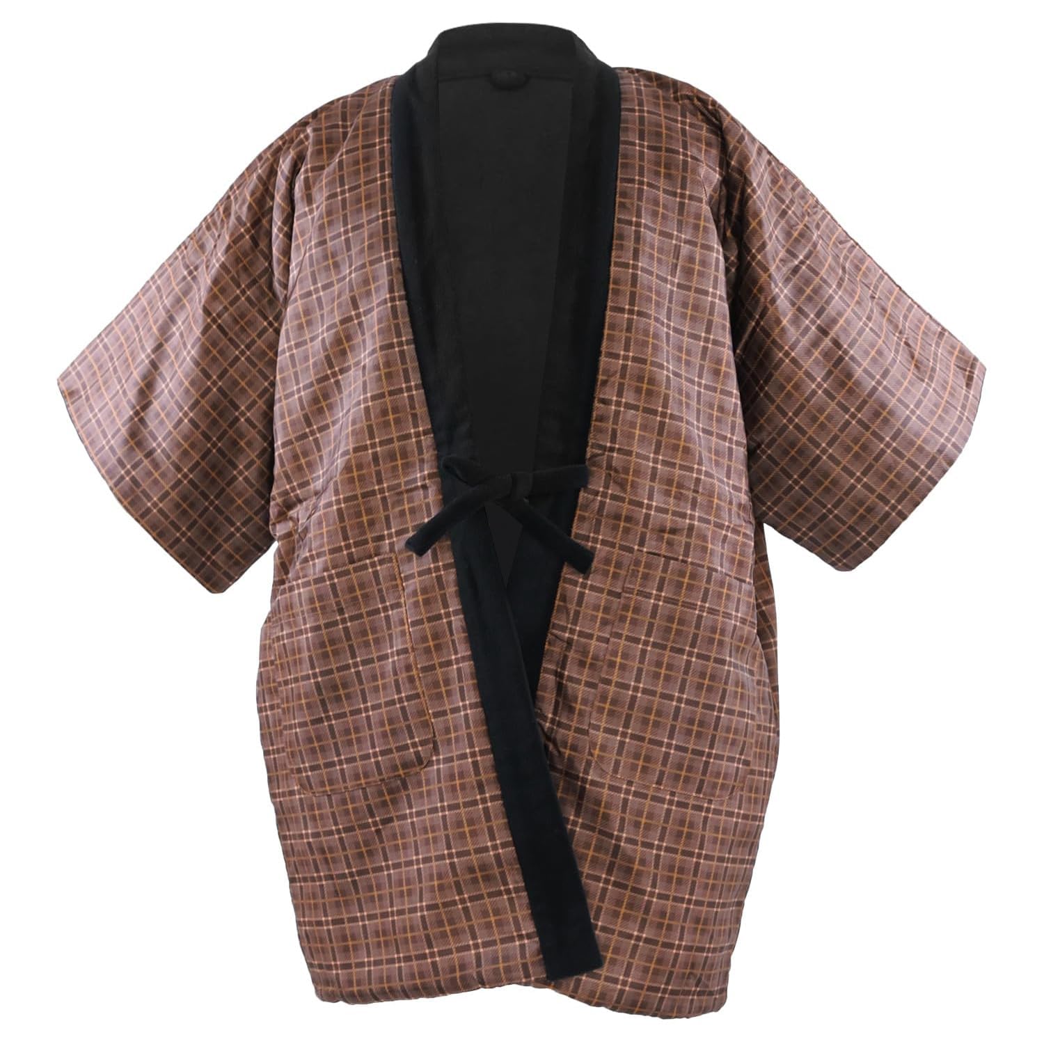 

Hanten без рукавов без рукавов хлопок зимний флис C коричневый решетка [KYOETSU] Мужской (Без рукавов, 13.Темный (безрукавный), L)