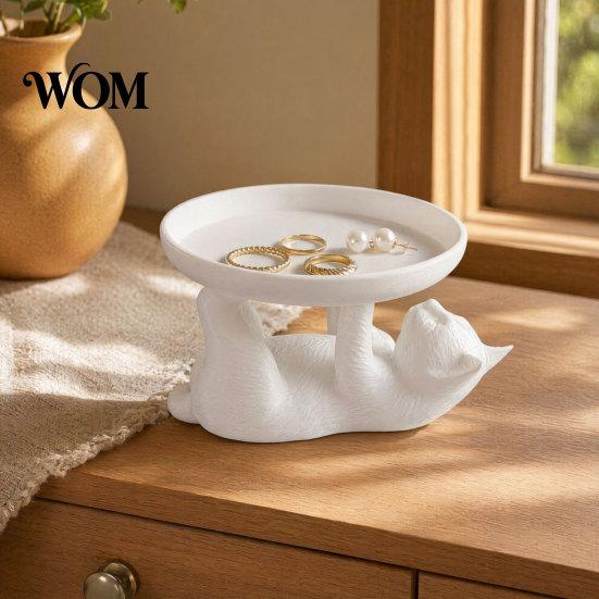 Long-lasting Storage Shelf Jewelry Rack, Cat Shape, Anti-Falling Ring Holder, Durable Anti-falling Rack Resin Anti-Slip Space-Saving Organizer,