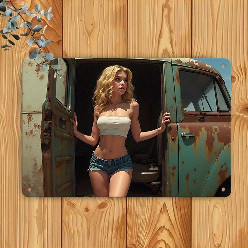 Retro Metal Sign Sexy Girl Wall Art Decor 20x30 cm