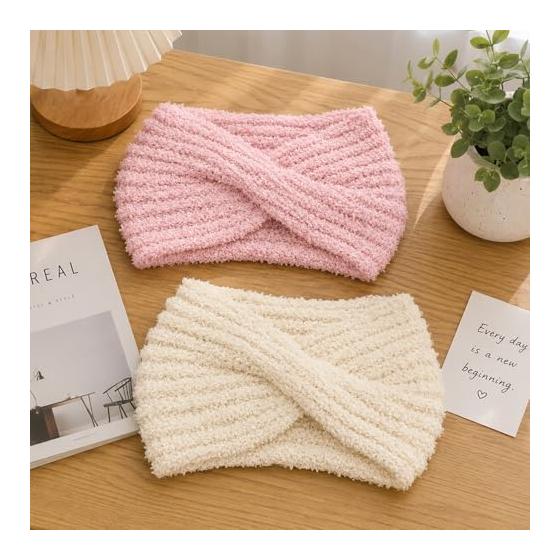 Hair Band, Face Wash, Hair Turban, Hair Cap for Men and Women, for Face Washing, Microfiber, Cute, Soft, for Bathing, Makeup, Set of 2 (pink + Beige)
