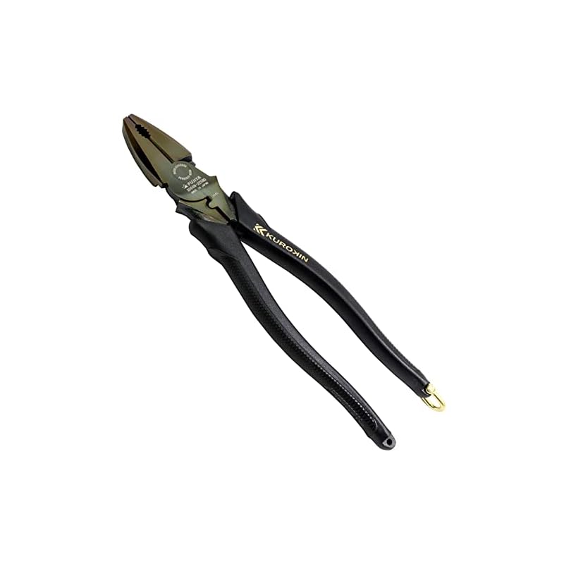 Fujiya Eccentric Power Pliers (Black Gold with Shackle) 225mm, Eccentric Lever for Easy Cutting, 3000N-225BG
