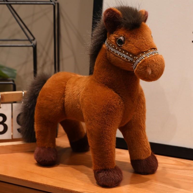 

Plush Horse Toy With Pp Cotton Filling For Children And Gift Giving 26cm коричневий