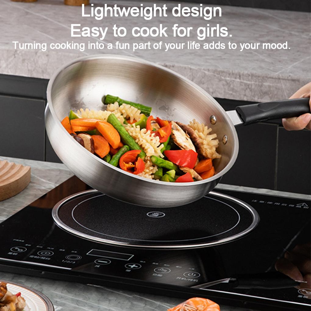 General Frying Pan Saucepan Stainless Steel Wok Pan Nonstick Cooking Fried Steak Gas Stove Pot Induction Kitchen Cookware