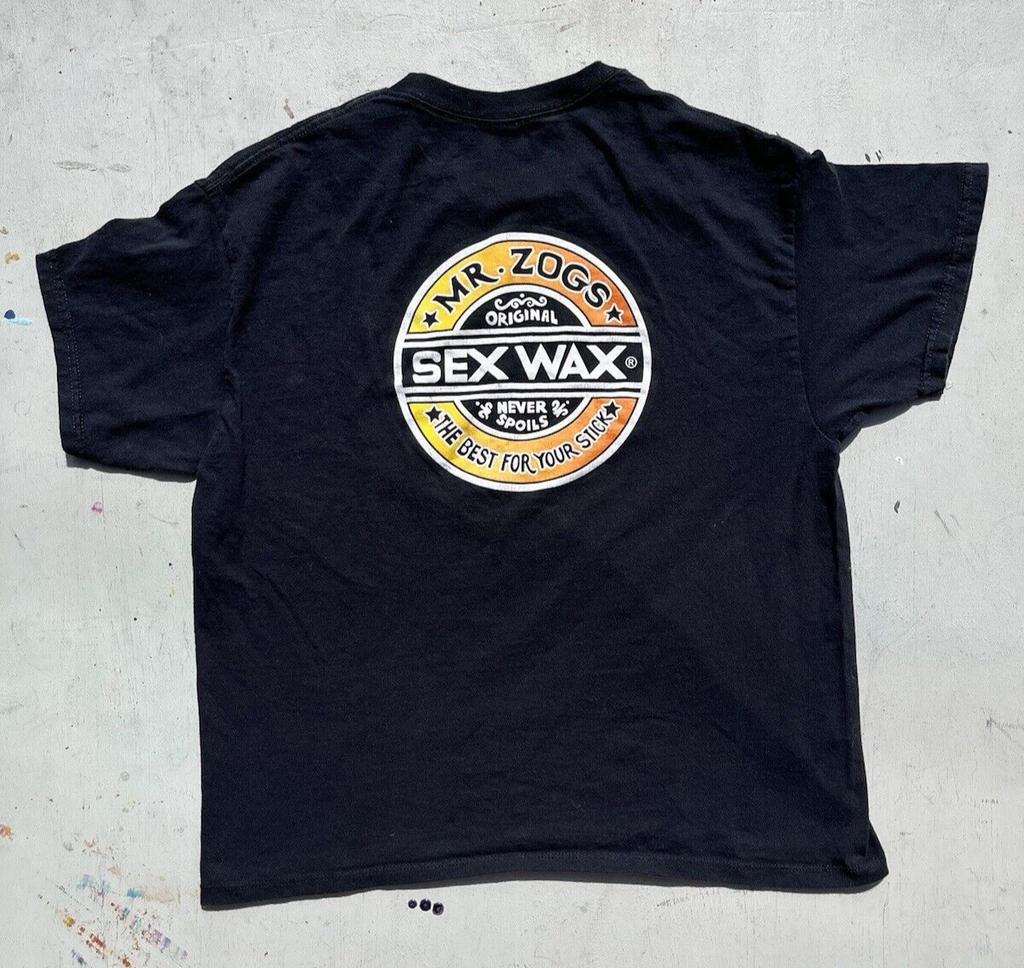 Mr Zogs Sex Wax da Uomo Logo Scritto Nero L Spiaggia Surf Sabbia Onde Gnar Oceano