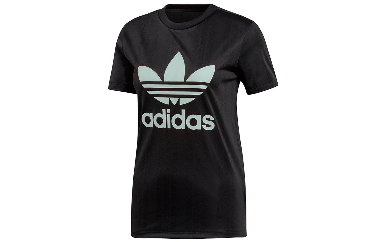 

Adidas Originals Trefoil T Shirts Women s Black Crew Neck Moderate Straight Fit DV0116 32
