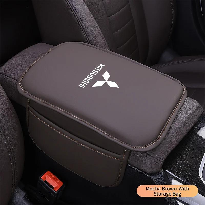 Car Armrest Box Mats PU Leather Auto Center Console Covers for Mitsubishi Outlander ASX Fortis Lancer Pajero Sport Eclipse Cross