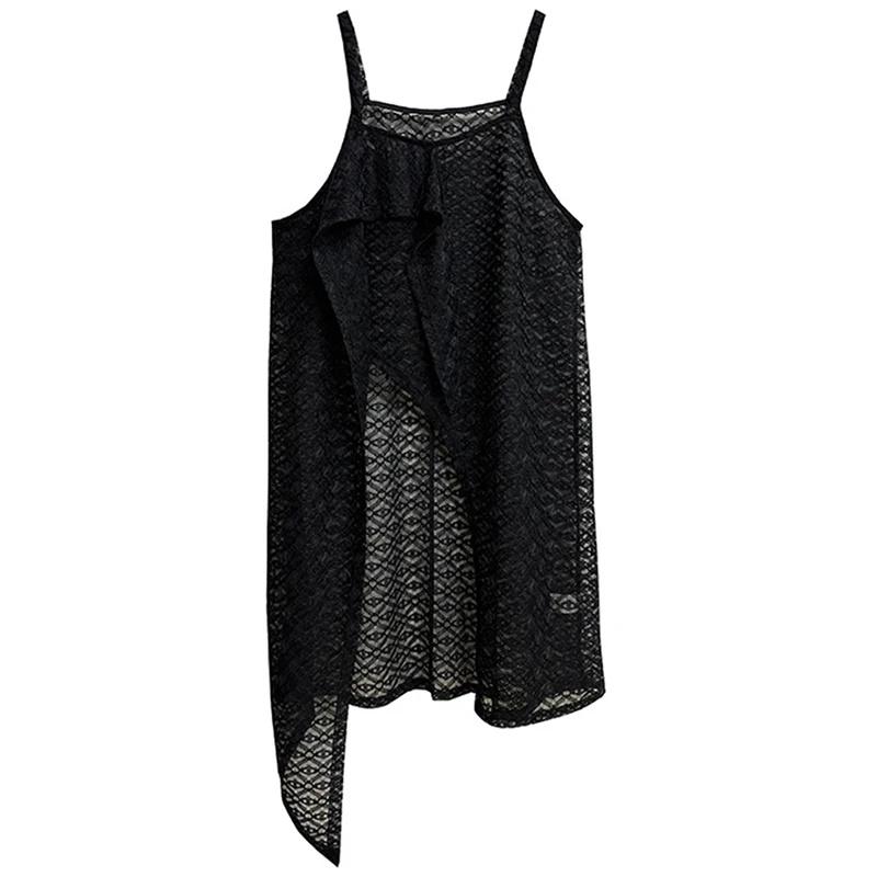 

Прозрачное кружевное платье XITAO на бретельках в стиле пэчворк HQQ2314 One Size