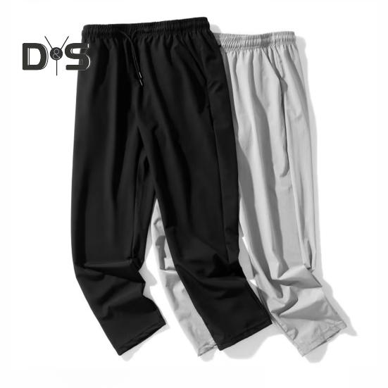 Pantaloni de vară pentru bărbați, cu buzunare întărite, cu cordon în talie, design casual, culoare solidă, pantaloni drepți