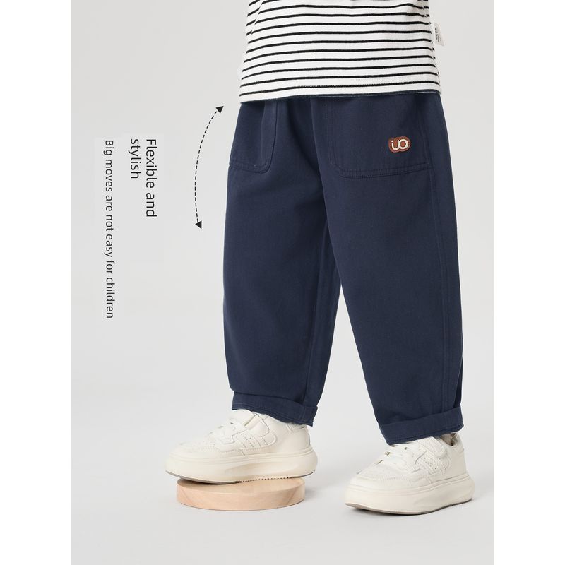 Right European Style Boys' Pure Cotton Casual Simple Pants 2026 New Spring and Autumn Children's Clothing Baby Boys' Pants