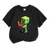 Kids Boys Girls 100% Cotton Crew Neck Short Sleeve T-Shirt, Funny Pixel Green Game Creeper Hold TNT Print Casual Soft Tee Tops for Children Daily Wear