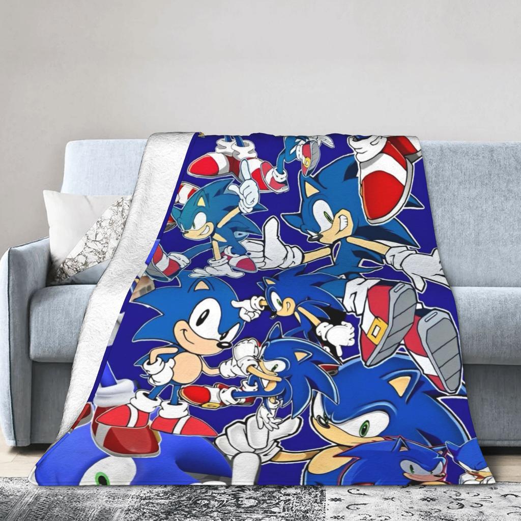 Shadow Game Knitted Blankets Soniced Cartoon Plush Throw Blankets Bed Sofa Personalised Soft Warm Bedspread