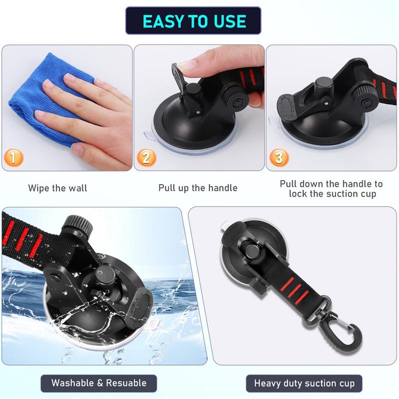 Heavy Duty Suction Cups 4pcs Heavy Duty 360 Rotatable Tarp Suction Cups Strong Load-Bearing Multi-Purpose Camping Tarp Accessory