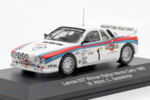 CMR Diecast Car 1/43 Scale Lancia Monte Carlo Rally LANCIA 037 Martini Rally Monte Carlo 1983 Winner N1 Walter Rohrl - Christian Geistdorfer [Parallel