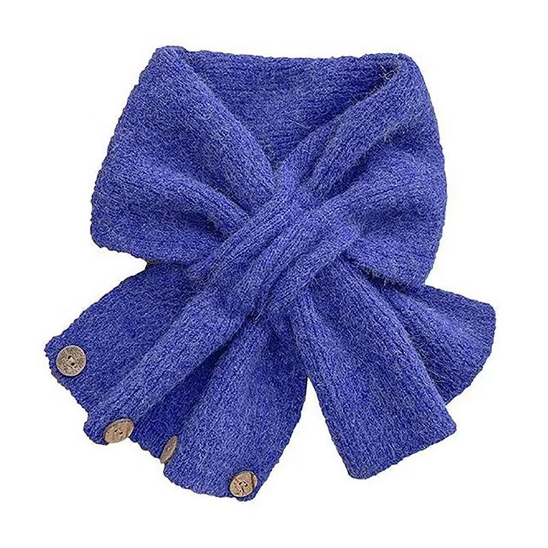 Neck Guard Shawl Solid Color Cross Scarf Knitted Neckerchief Wrap Neck Warmer Women