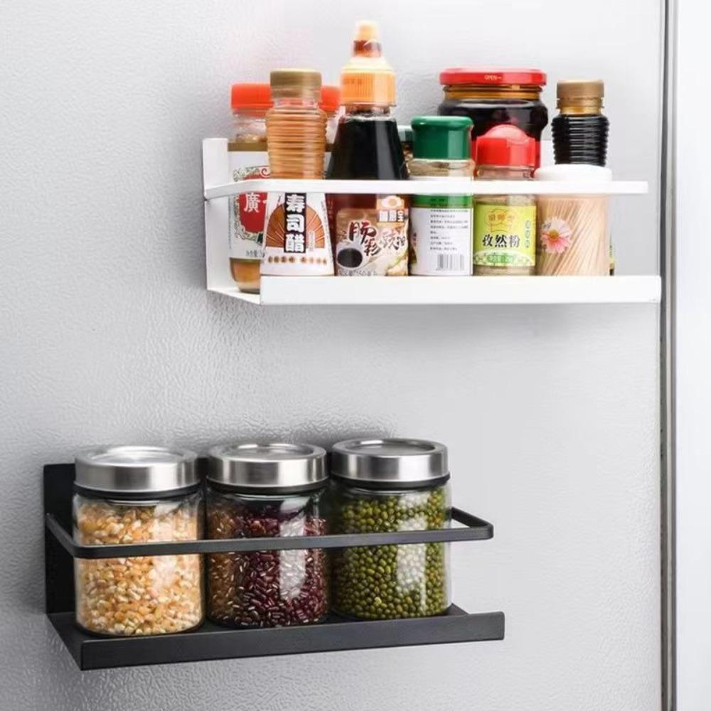 

Spices Organization Magnetic Storage Rack Wall Mounted Shelf Kitchen & Bathroom білий