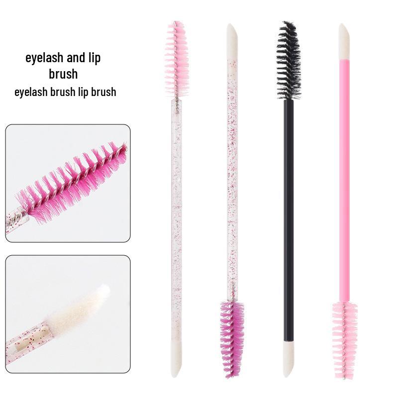 Dual-Use Eyelash & Lip Brush - 50-Pack Double-Ended Makeup Brushes