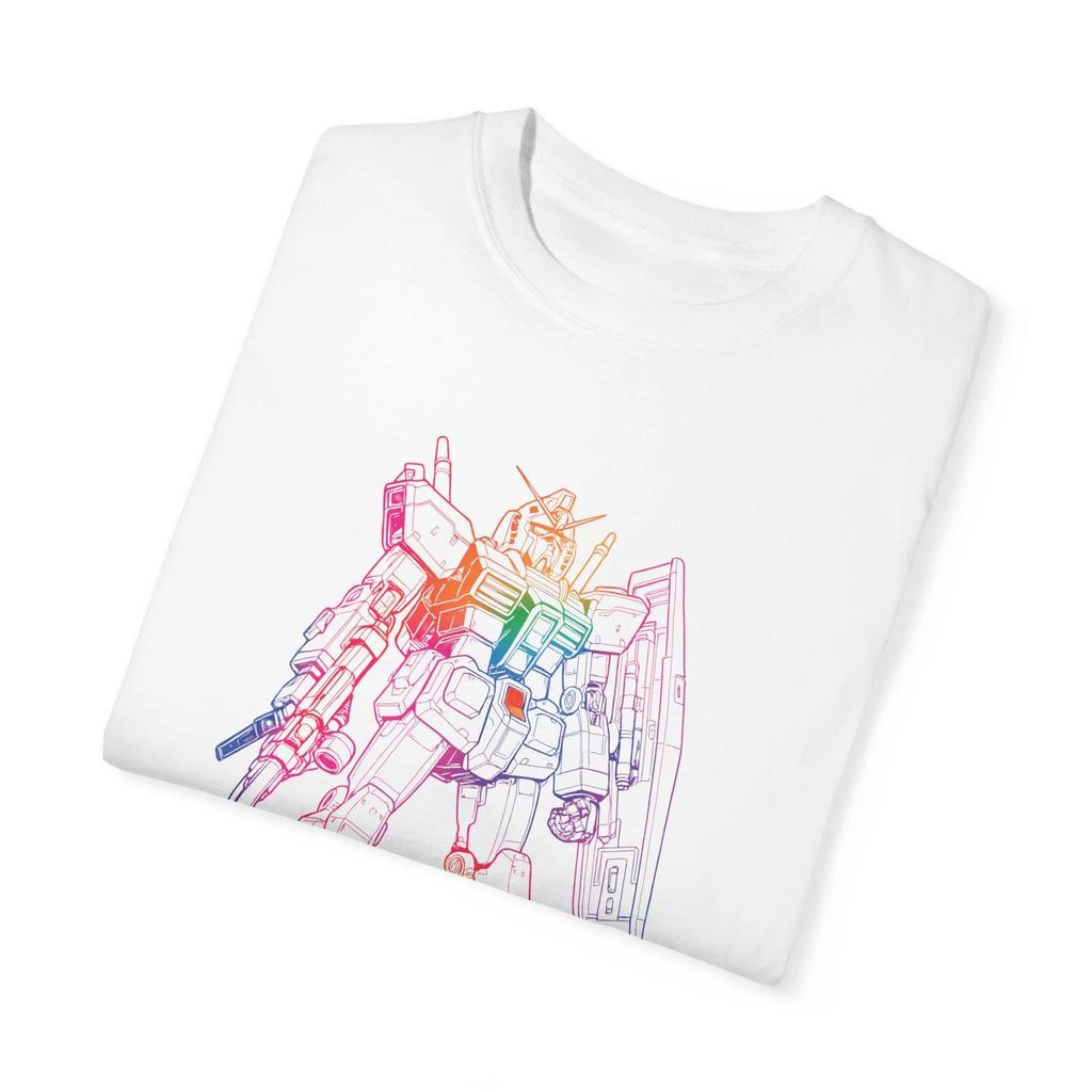 Mobile Suit Gundam Summer Print T-Shirt Harajuku Men Women Vintage Short Sleeve Casual Loose Oversized Fitness Comfort Y2k Top