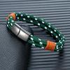 Black Stainless Steel Nautical Rope Bracelet Men Women Handmade Woven Double-Layer Design Couple Jewelry Gifts