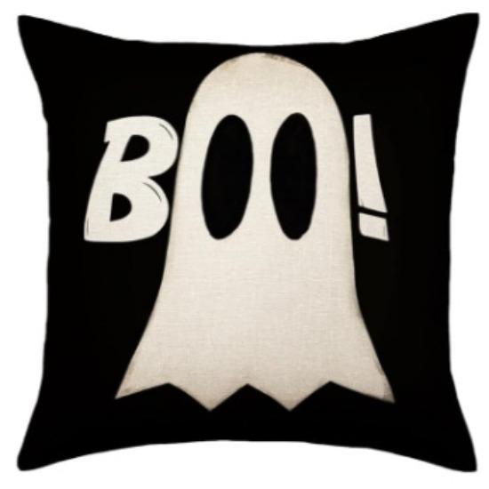 Halloween Decoration Pumpkin Ghost Linen Pillowcase, Living Room Sofa Waist Pillow Cushion