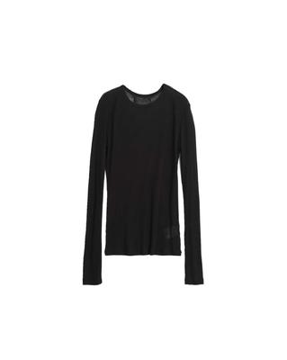 999Hyumeoniti Wool Tencel Blended Layered Long Sleeve T-Shirt (Black)