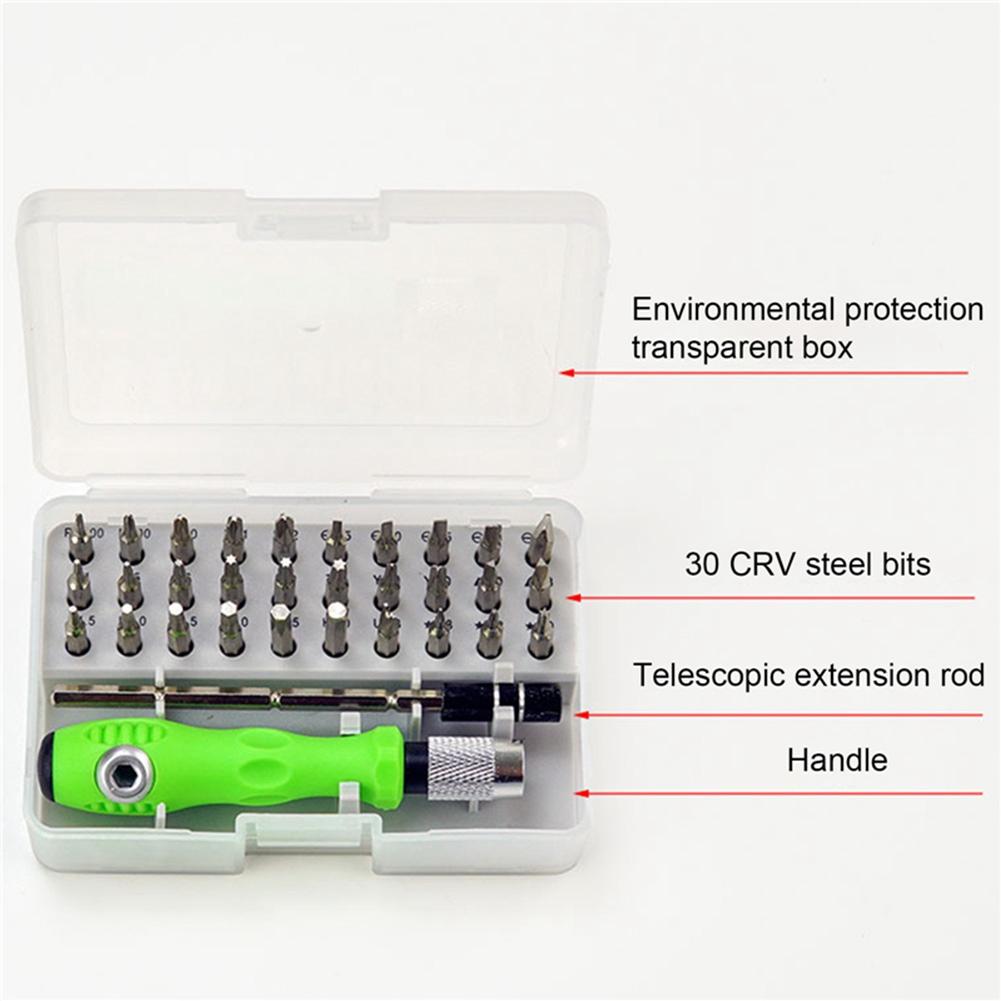 A72U 32-in-1 Schraubendreher-Set Präzisions-Magnet-Bit-Schraubendreher-Griff-Kits Telefon-PC-Reparatur Handwerkzeuge Für Telefon-Uhr
