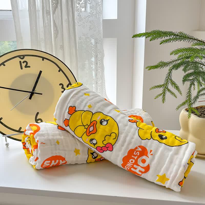 LT DUCK Little Yellow Duck Six-Layer Gauze Blanket 110x110cm
