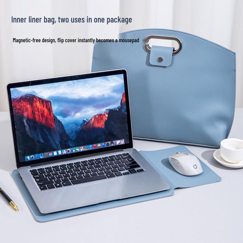 Premium Leather Handbag for 16" Tablet/Laptop, Business, Large Capacity, Document/File Storage