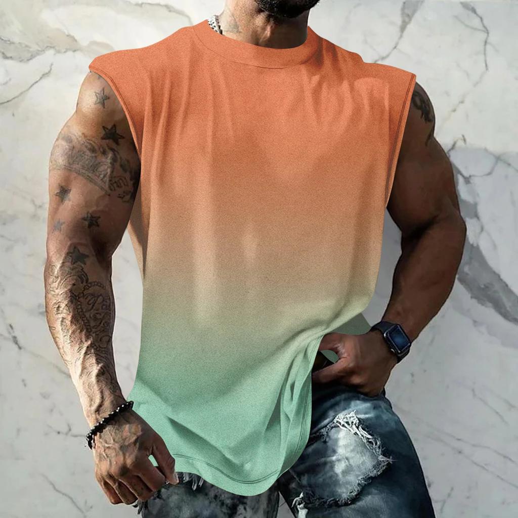 Men Sleeveless Tank Top Muscle Shirt Casual Loose Fit Basic Plain Undershirt Summer Sportswear Workout Gym Vest