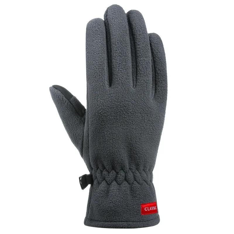 Guantes de invierno para hombre, de forro polar, de gel de sílice, antideslizantes, para conducir con pantalla táctil y terciopelo grueso y cálido, para ciclismo deportivo, accesorios