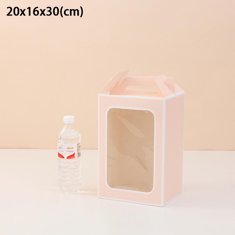 Tote Bags Gift Boxes Holiday Transparent Window Display Stylish Packaging Gift Kraft Paper Bags