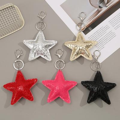 2025 Premium PU Leather Pentagram Keychain Pendant - High-End Accessory
