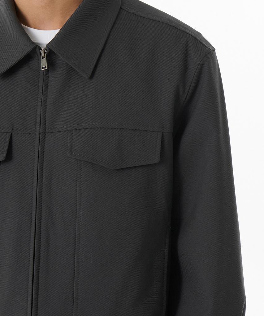 Musinsa Standard Whipcord Minimal Zip-Up Trucker Jacket [Gray]