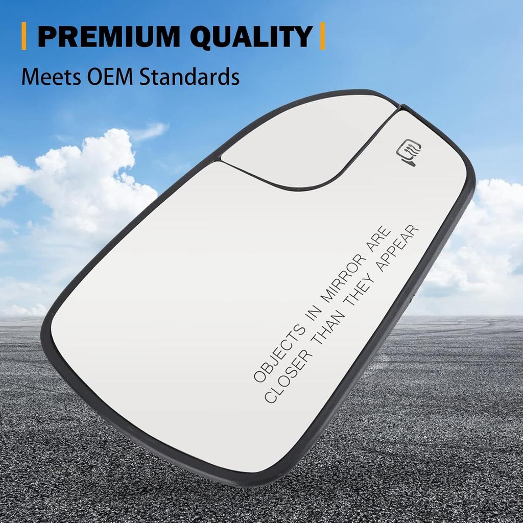Passenger Right Side Heated Mirror Glass Replacement For 2013 2014 2015 2016 2017 2018   Ford Fusion - Exterior Side View Convex Mirror With Blind
