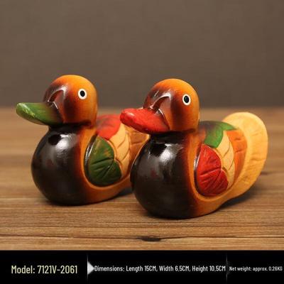 Ruijie Holz-Mandarinenenten-Paar-Ornament