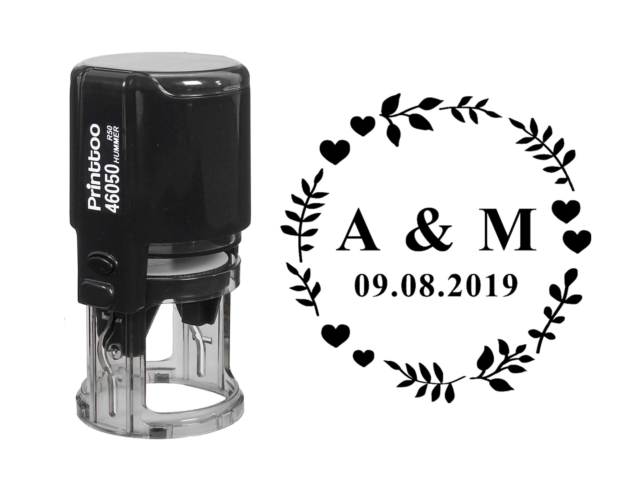 

Printtoo Black Save The Date Wedding Favor PersonalizedA Round Self Inking Wedding Favor Stamp Custom Save The Date Heavy Duty Rubber Stamper-50 mm 50 mm Diameter чёрный