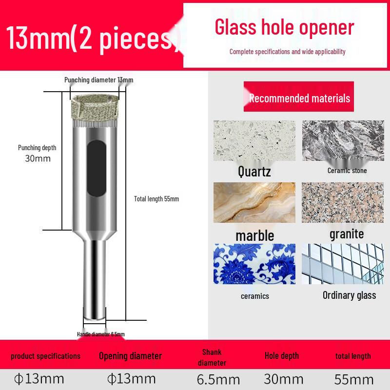 Emery Glass & Tile Drill Bit, 3-200mm Rotary Hole Saw for Marble