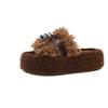 Thick-bottomed imitation lamb wool slippers women's outer wear velvet warm non-slip Internet celebrity autumn and winter fluffy cotton slippers