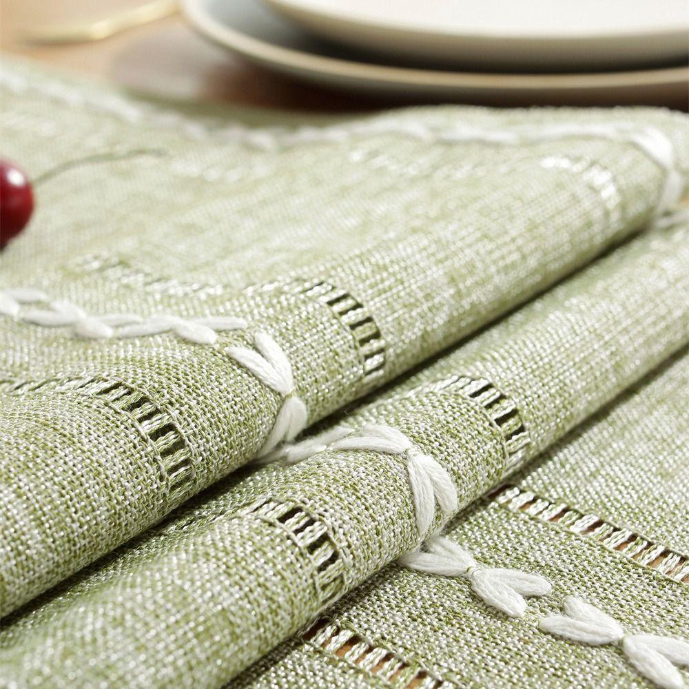 Hollow Weaving Rustic Table Runner With Tassels Table Cover Household Table Flag  TV Stand