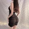 Frauen Sexy Dessous Erotische Low Cut Spitze Durchsichtige Nachtwäsche Porno Mesh Plissee Nachthemd Hängenden Hals Pyjamas Sex Kostüme