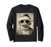 Funny Axolotl Retro Christmas Animal Festival Long Sleeve T-Shirt with Sunglasses