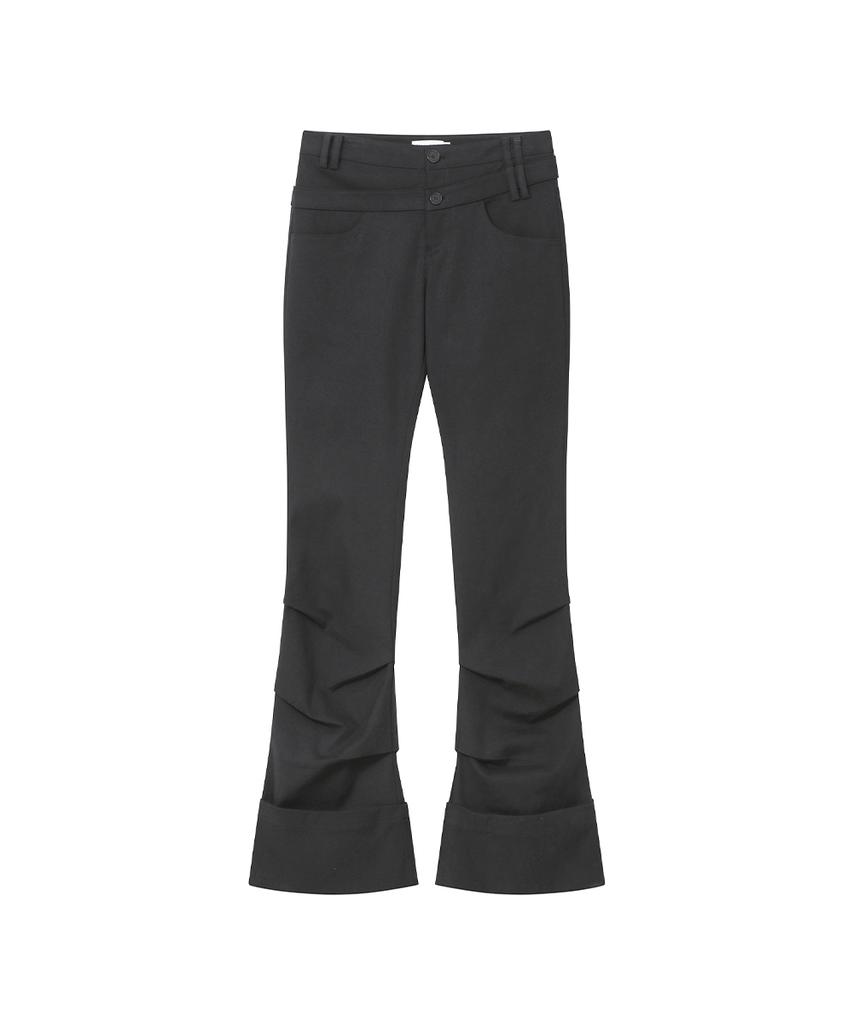 MISEKI SEOUL Two Line Layered Folding Pants Charcoal